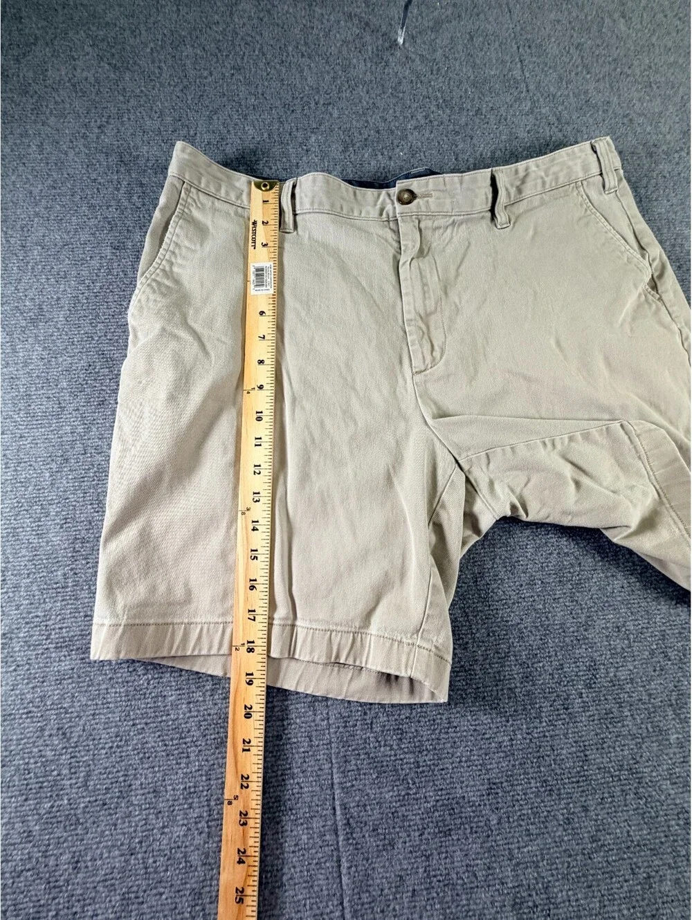 Nautica Deck Shorts Classic Fit Stretch Khaki Men's 40W Beige Chino Casual